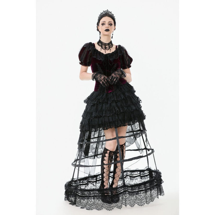 Dark in Love Bolero Isolde Velvet and Lace Puff-Sleeve UK 10-22 - Sleeve Detail - QHA UK