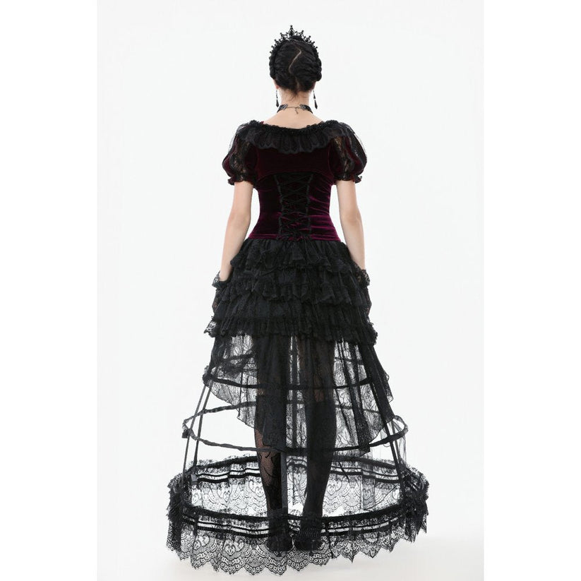 Dark in Love Bolero Isolde Velvet and Lace Puff-Sleeve UK 10-22 - Sleeve Detail - QHA UK