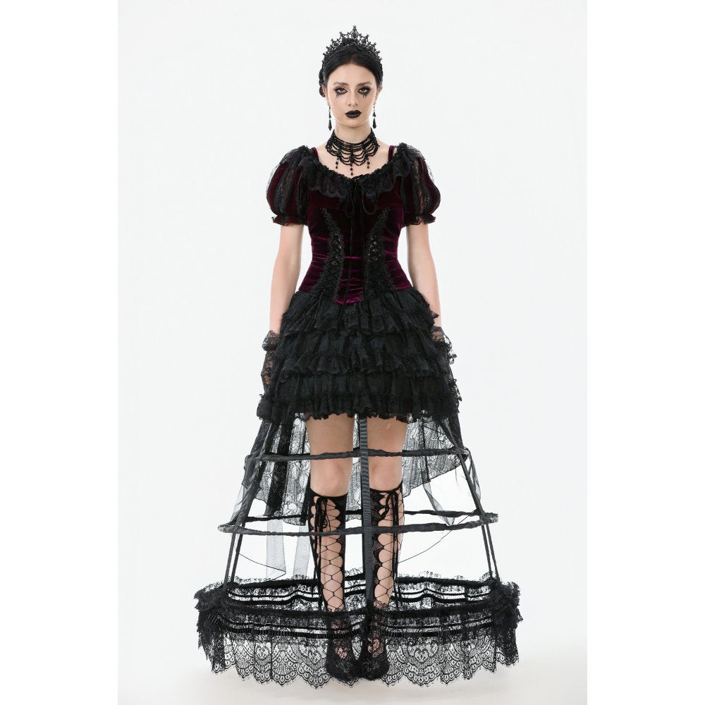 Dark in Love Bolero Isolde Velvet and Lace Puff-Sleeve UK 10-22 - Sleeve Detail - QHA UK
