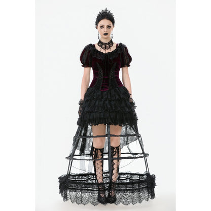 Dark in Love Bolero Isolde Velvet and Lace Puff-Sleeve UK 10-22 - Sleeve Detail - QHA UK