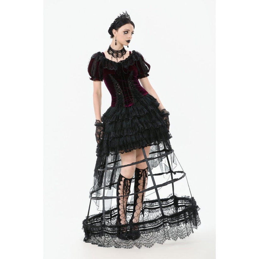 Dark in Love Bolero Isolde Velvet and Lace Puff-Sleeve UK 10-22 - Sleeve Detail - QHA UK