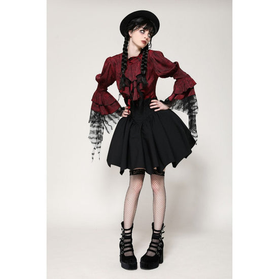 Dark in Love Skirt Keziah High-Waist UK 8-18 - Waistband Detail - QHA UK