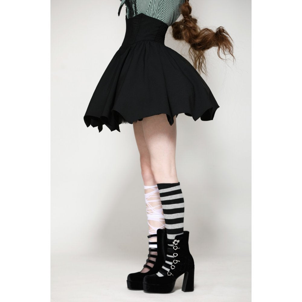 Dark in Love Skirt Keziah High-Waist UK 8-18 - Waistband Detail - QHA UK