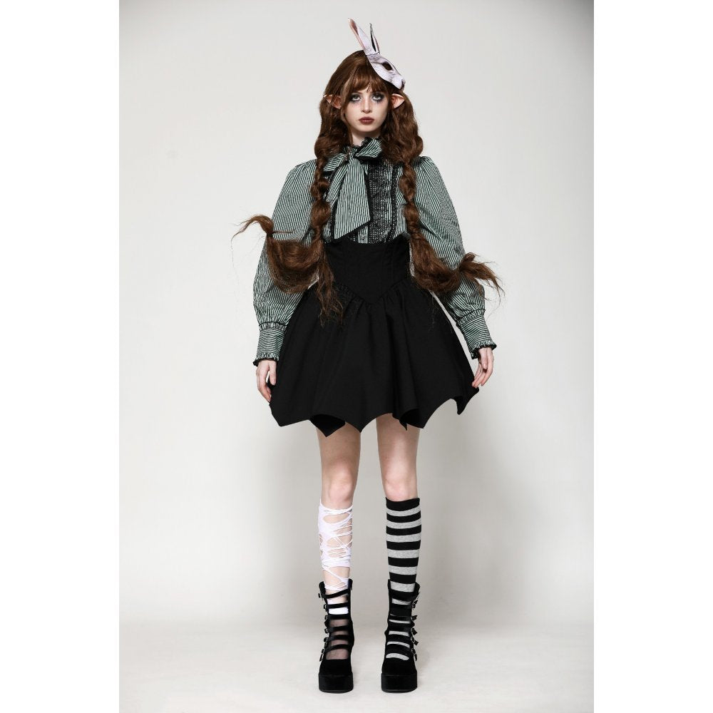 Dark in Love Skirt Keziah High-Waist UK 8-18 - Waistband Detail - QHA UK