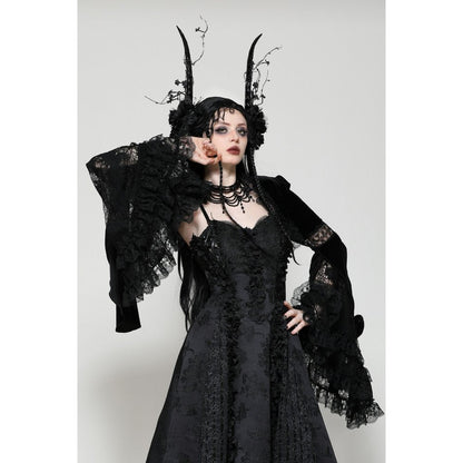 Dark in Love Shrug Lavinia in Velvet and Lace UK 8-18 - QHA UK