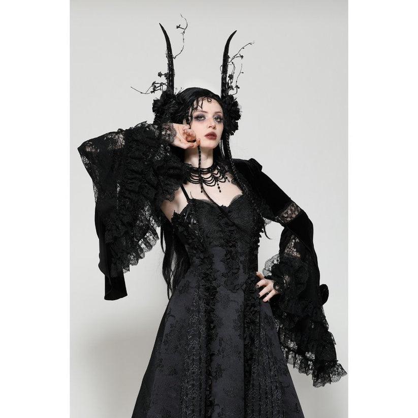 Dark in Love Shrug Lavinia in Velvet and Lace UK 8-18 - QHA UK
