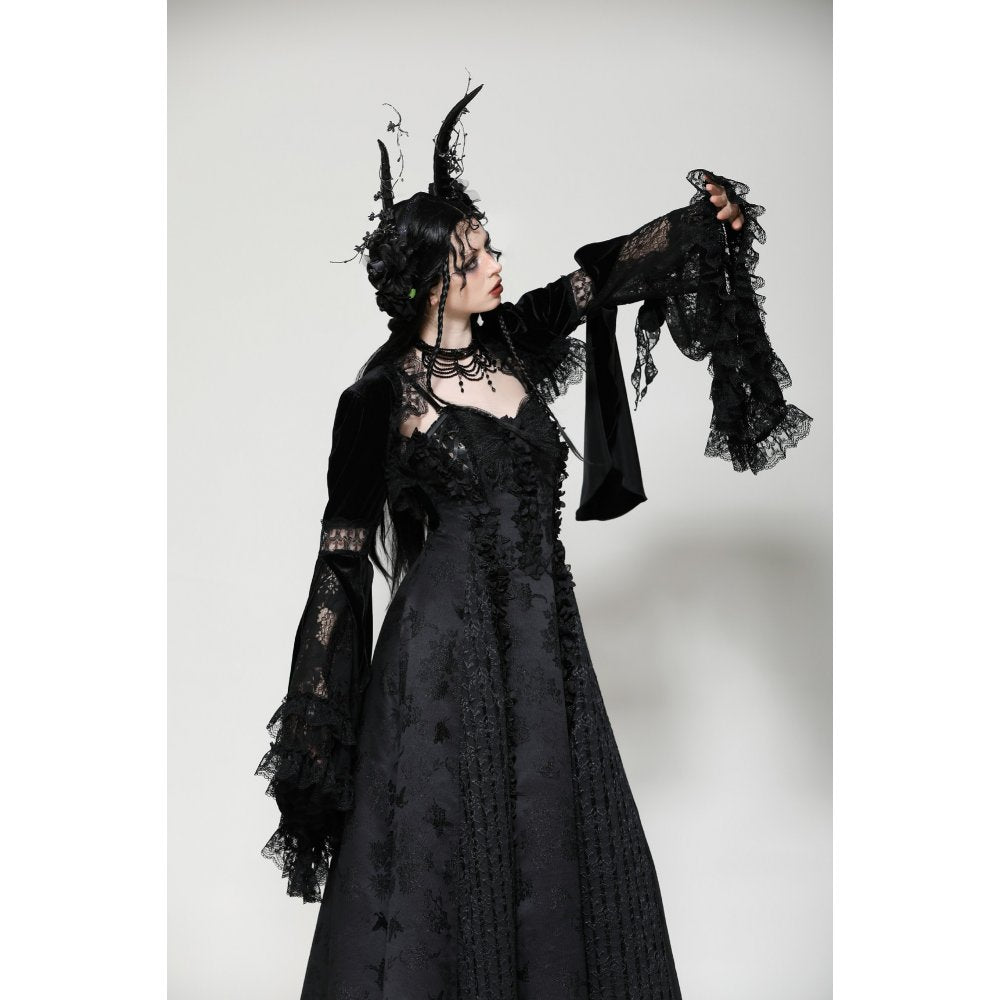 Dark in Love Shrug Lavinia in Velvet and Lace UK 8-18 - QHA UK