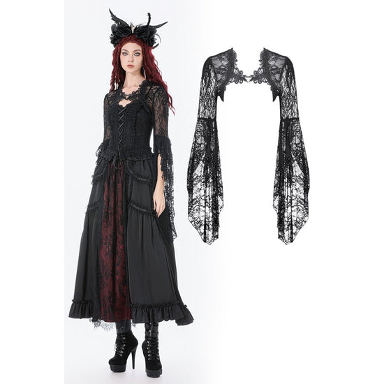Dark in Love Cape Lilith 3D Lace Bell Sleeve UK 10-18 - QHA UK