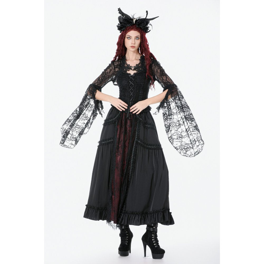 Dark in Love Cape Lilith 3D Lace Bell Sleeve UK 10-18 - Sleeve Detail - QHA UK
