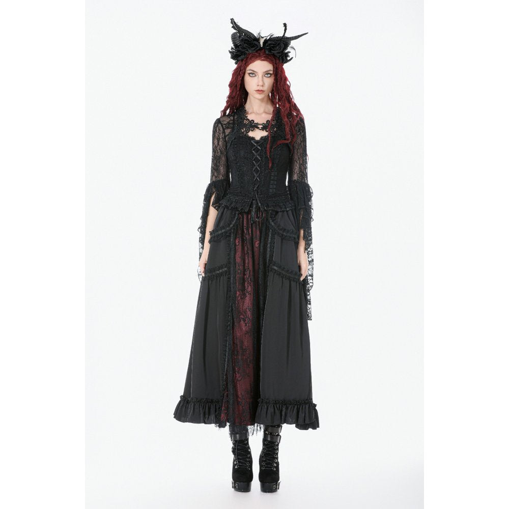 Dark in Love Cape Lilith 3D Lace Bell Sleeve UK 10-18 - Sleeve Detail - QHA UK
