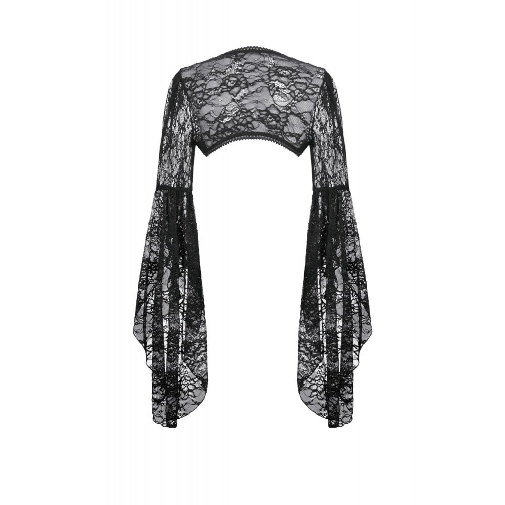 Dark in Love Cape Lilith 3D Lace Bell Sleeve UK 10-18 - Sleeve Detail - QHA UK
