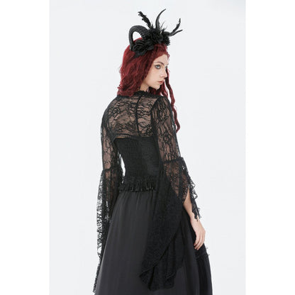 Dark in Love Cape Lilith 3D Lace Bell Sleeve UK 10-18 - Sleeve Detail - QHA UK