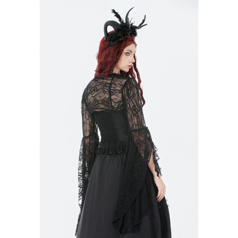 Dark in Love Cape Lilith 3D Lace Bell Sleeve UK 10-18 - Sleeve Detail - QHA UK