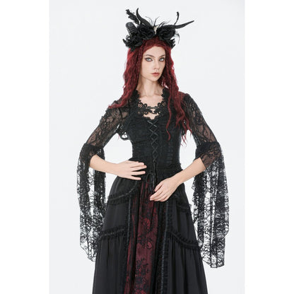 Dark in Love Cape Lilith 3D Lace Bell Sleeve UK 10-18 - Sleeve Detail - QHA UK