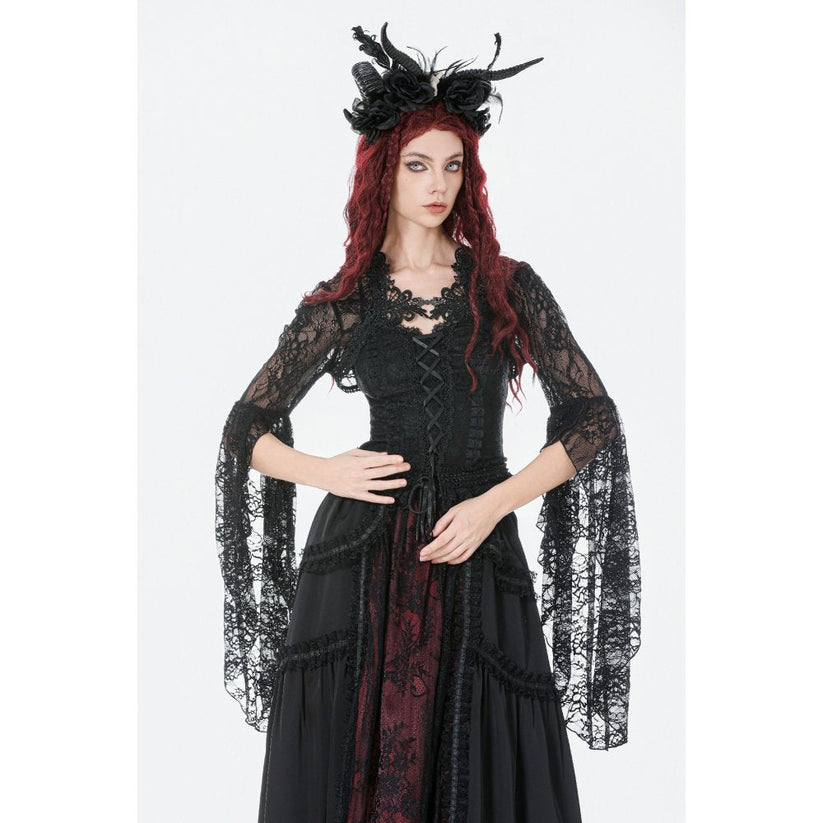 Dark in Love Cape Lilith 3D Lace Bell Sleeve UK 10-18 - Sleeve Detail - QHA UK