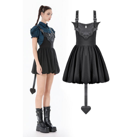 Dark in Love Dress Lilith Bat Harness Bubble UK 8-22 - QHA UK