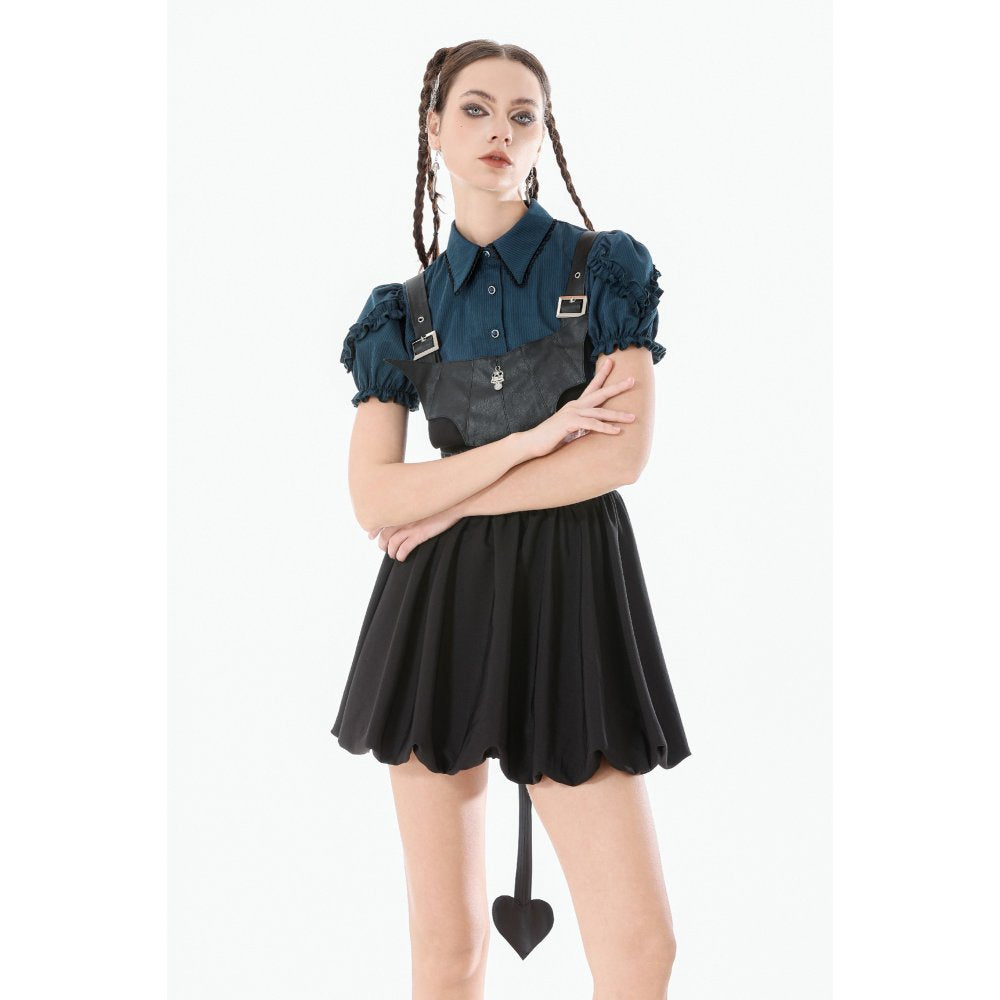 Dark in Love Dress Lilith Bat Harness Bubble UK 8-22 - QHA UK