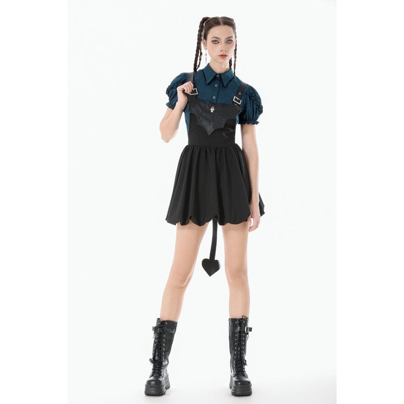 Dark in Love Dress Lilith Bat Harness Bubble UK 8-22 - QHA UK