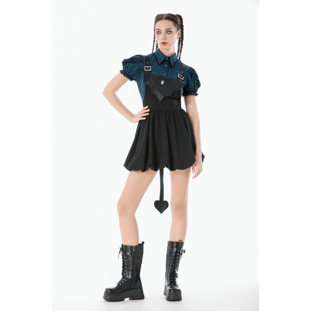 Dark in Love Dress Lilith Bat Harness Bubble UK 8-22 - QHA UK