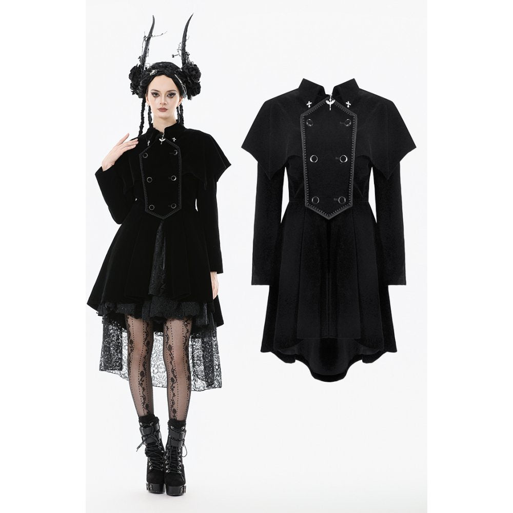 Dark in Love Coat Lilith Officer Velvet UK 8-18 - QHA UK