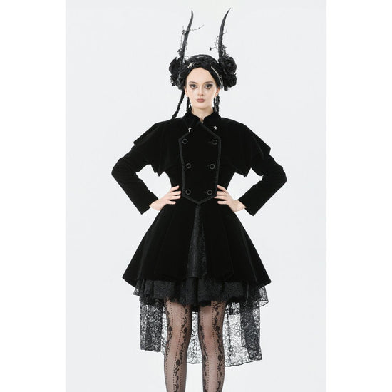 Dark in Love Coat Lilith Officer Velvet UK 8-18 - QHA UK