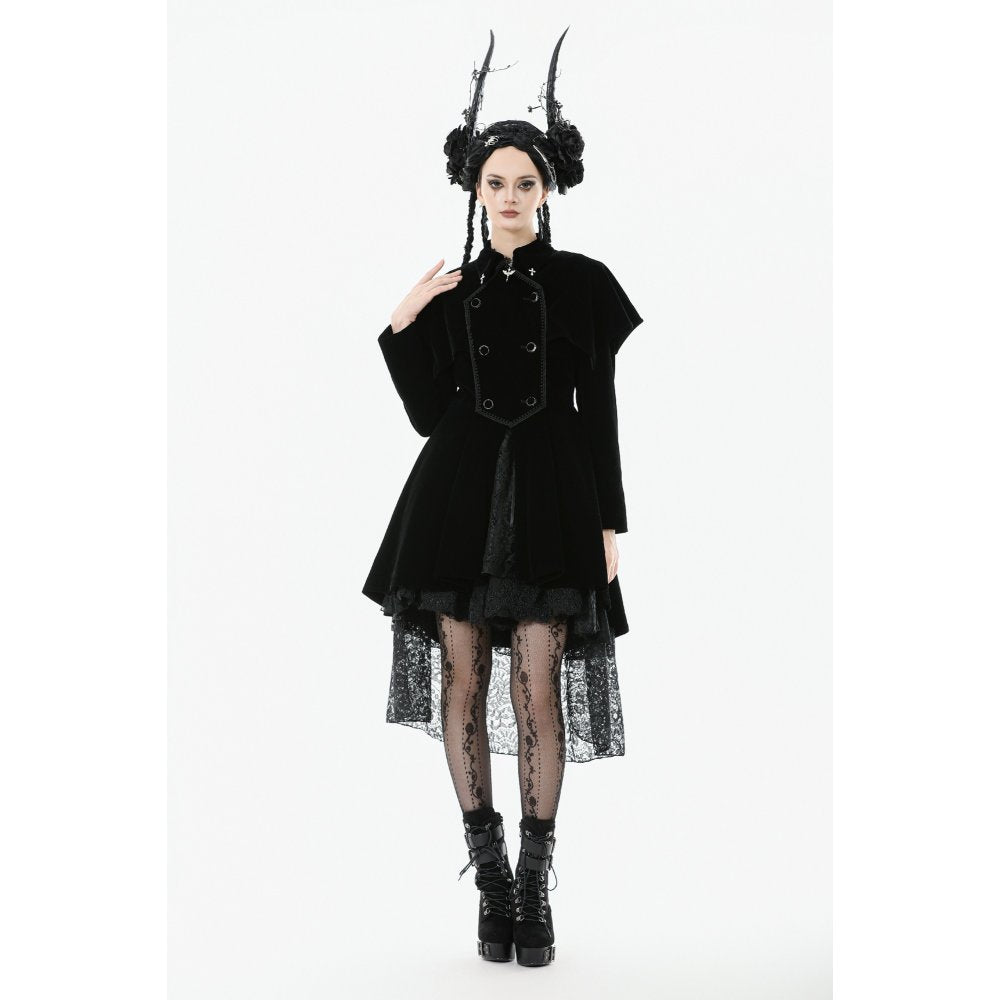 Dark in Love Coat Lilith Officer Velvet UK 8-18 - QHA UK