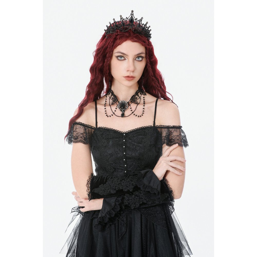 Dark in Love Victorian Arm Warmers Lillian Lace - Sleeve Detail - QHA UK