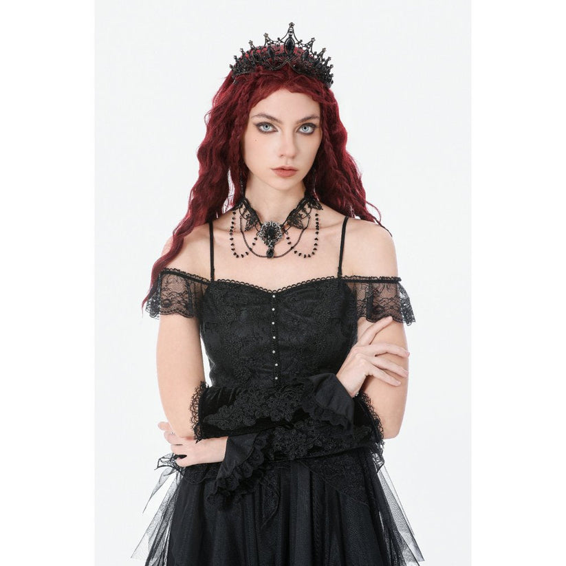 Dark in Love Victorian Arm Warmers Lillian Lace - Sleeve Detail - QHA UK