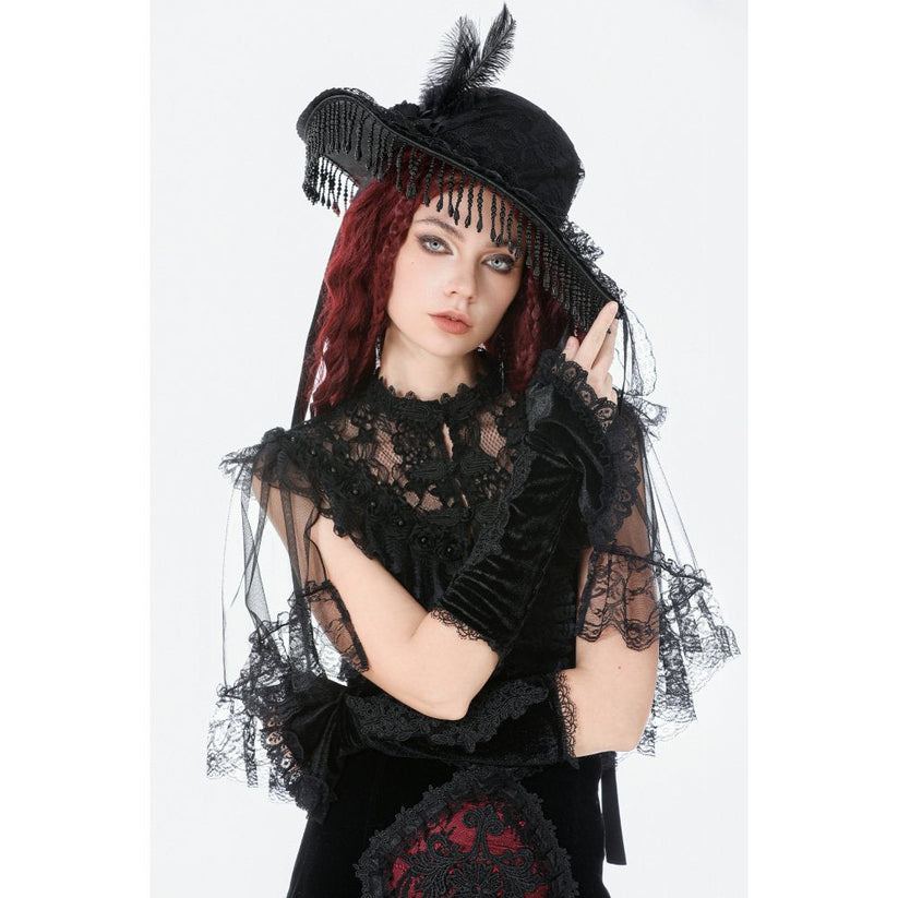 Dark in Love Victorian Arm Warmers Lillian Lace - Sleeve Detail - QHA UK