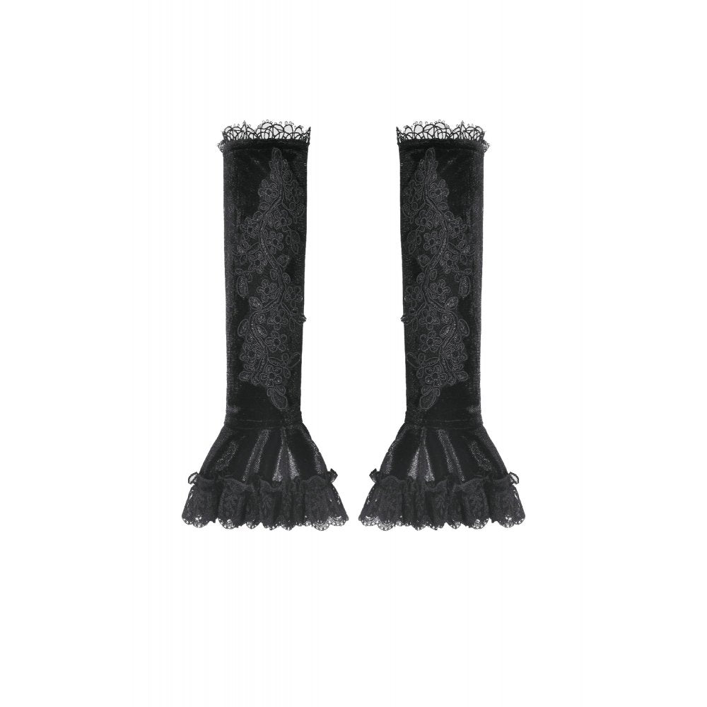 Dark in Love Victorian Arm Warmers Lillian Lace - Sleeve Detail - QHA UK