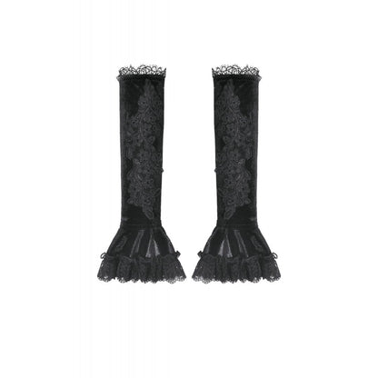 Dark in Love Victorian Arm Warmers Lillian Lace - Sleeve Detail - QHA UK