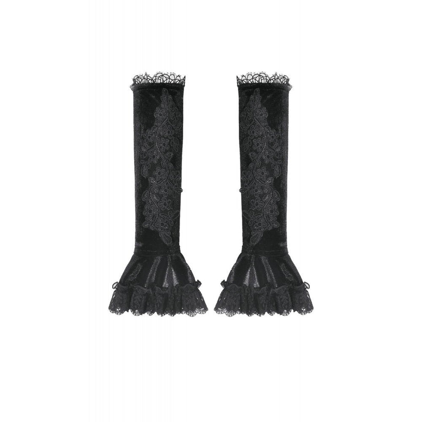 Dark in Love Victorian Arm Warmers Lillian Lace - Sleeve Detail - QHA UK