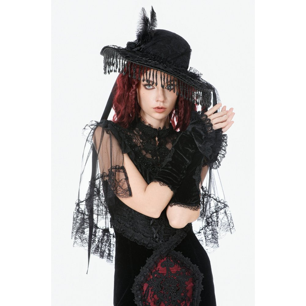 Dark in Love Victorian Arm Warmers Lillian Lace - Sleeve Detail - QHA UK