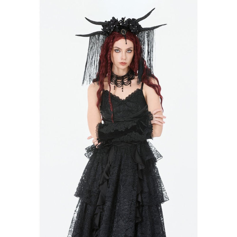 Dark in Love Victorian Arm Warmers Lillian Lace - Sleeve Detail - QHA UK