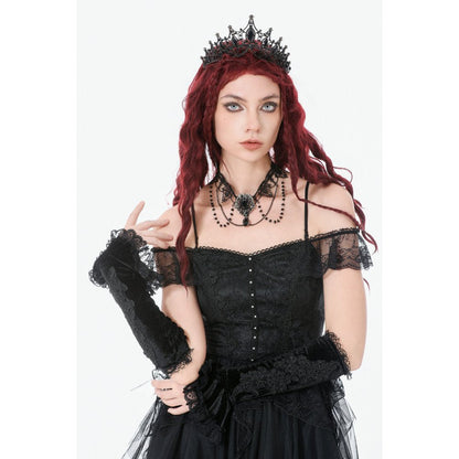 Dark in Love Victorian Arm Warmers Lillian Lace - Sleeve Detail - QHA UK