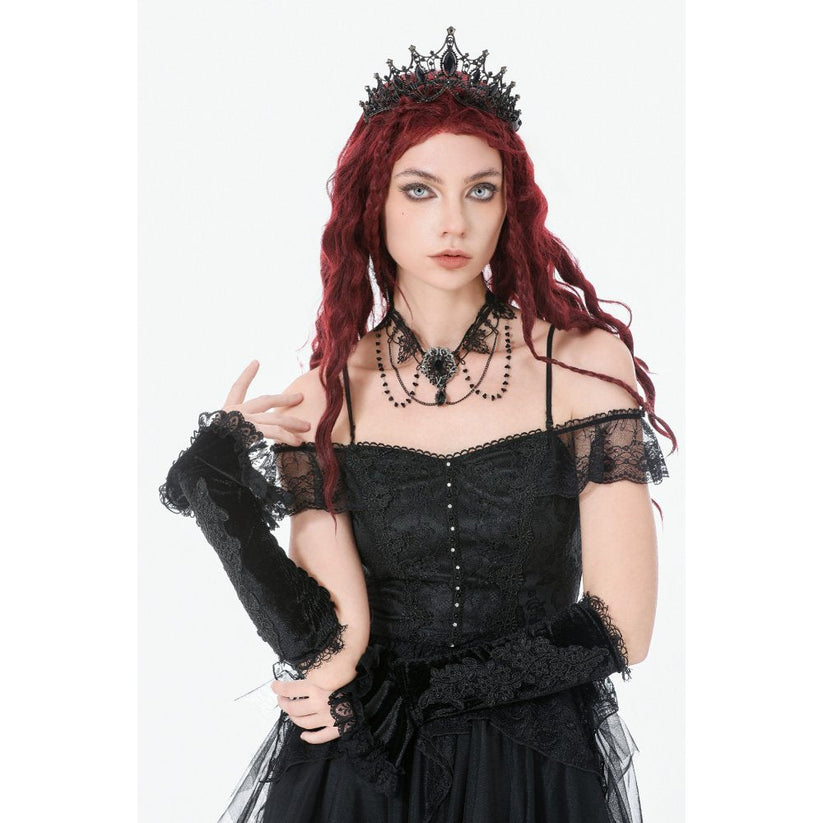Dark in Love Victorian Arm Warmers Lillian Lace - Sleeve Detail - QHA UK