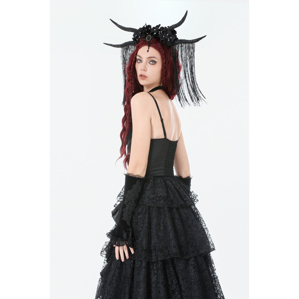 Dark in Love Victorian Arm Warmers Lillian Lace - Sleeve Detail - QHA UK
