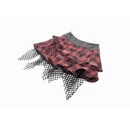 Dark in Love Layered Skirt Linnea Plaid Mesh UK 8-18 - QHA UK