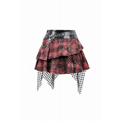 Dark in Love Layered Skirt Linnea Plaid Mesh UK 8-18 - QHA UK