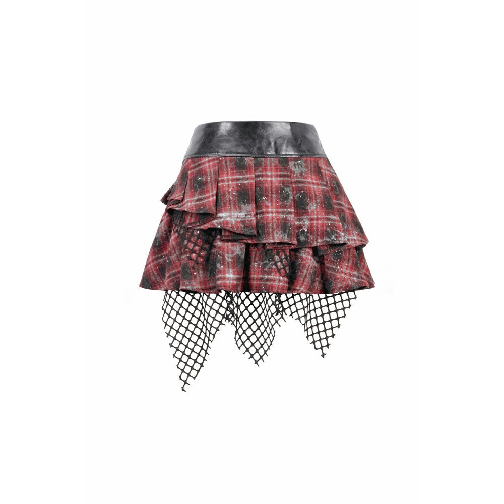 Dark in Love Layered Skirt Linnea Plaid Mesh UK 8-18 - QHA UK