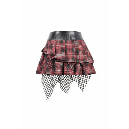 Dark in Love Layered Skirt Linnea Plaid Mesh UK 8-18 - QHA UK