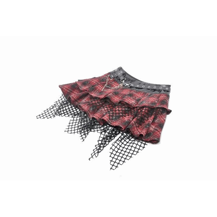Dark in Love Layered Skirt Linnea Plaid Mesh UK 8-18 - QHA UK
