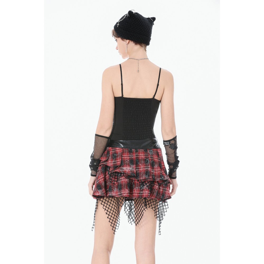 Dark in Love Layered Skirt Linnea Plaid Mesh UK 8-18 - QHA UK