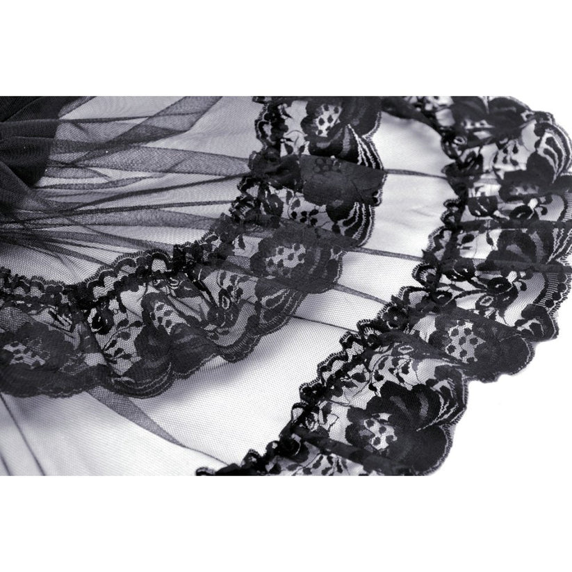 Dark In Love Lolisa Skirt – High-Low Black Lace Skirt | QHA UK - QHA UK