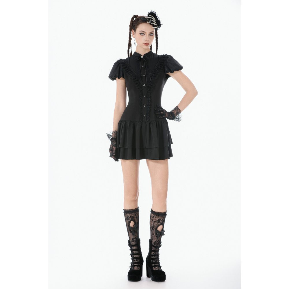 Dark in Love Lolita Dress Bow-Trim Lace UK 8-18 - QHA UK