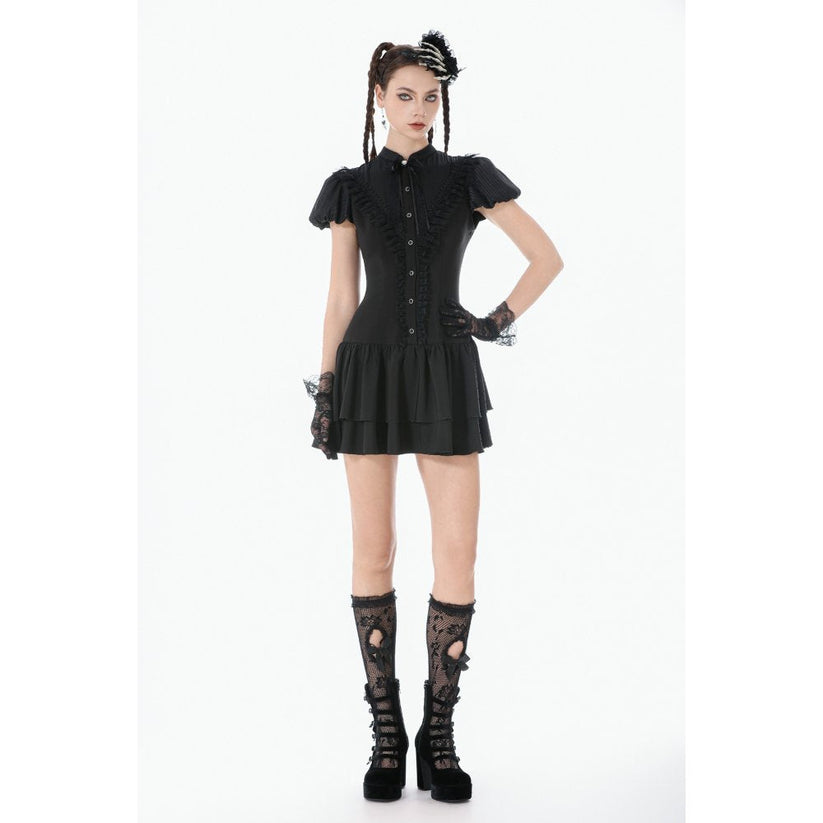 Dark in Love Lolita Dress Bow-Trim Lace UK 8-18 - QHA UK