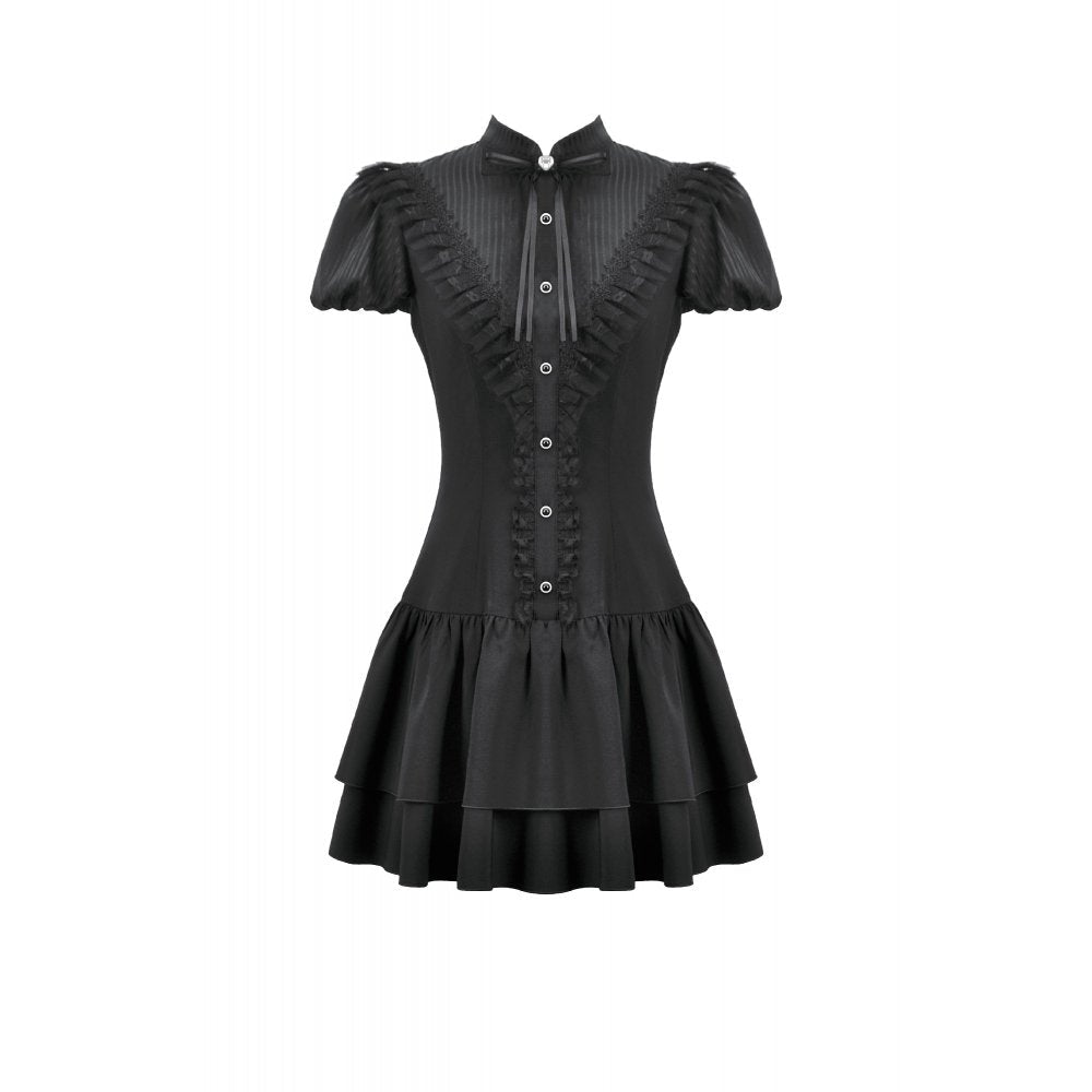 Dark in Love Lolita Dress Bow-Trim Lace UK 8-18 - QHA UK