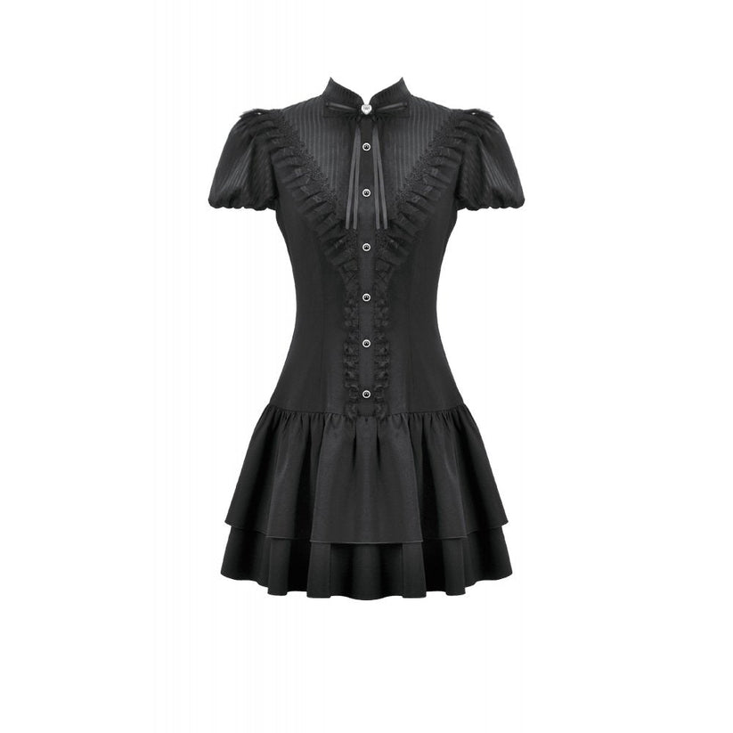 Dark in Love Lolita Dress Bow-Trim Lace UK 8-18 - QHA UK