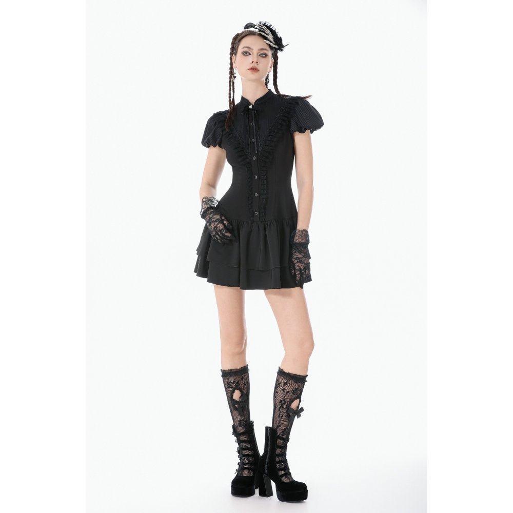 Dark in Love Lolita Dress Bow-Trim Lace UK 8-18 - QHA UK