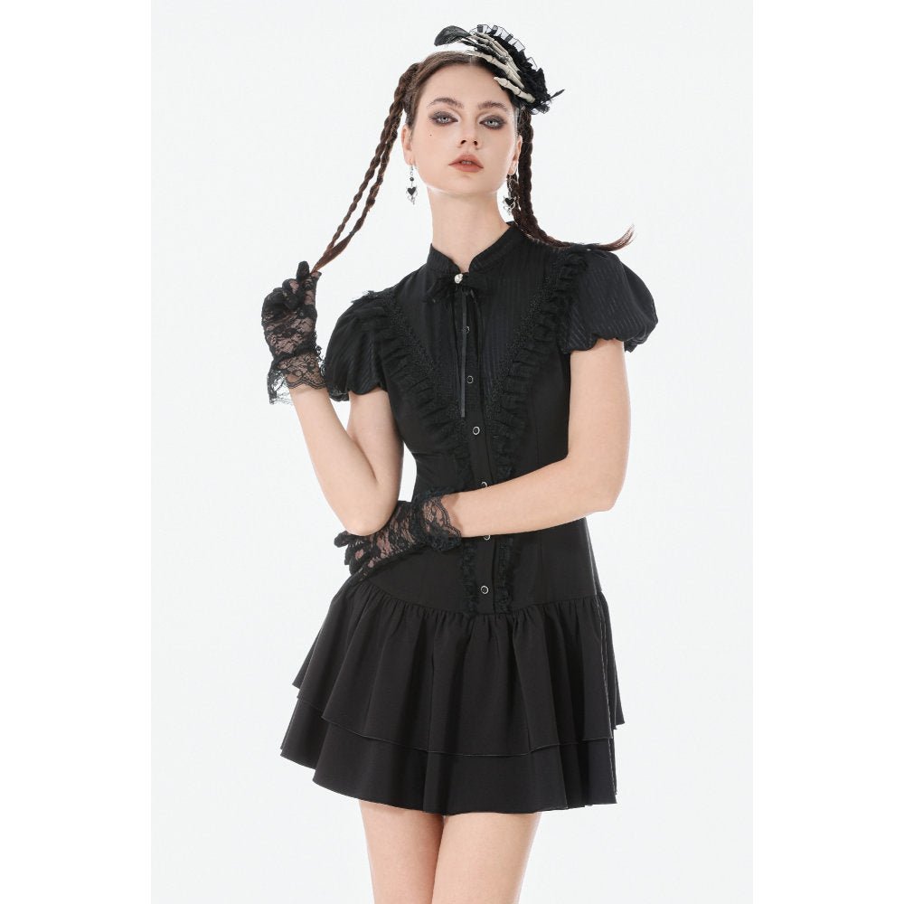 Dark in Love Lolita Dress Bow-Trim Lace UK 8-18 - QHA UK